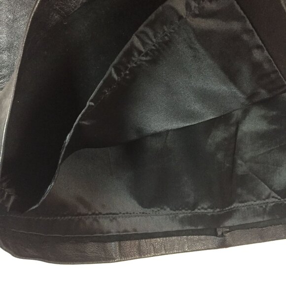 Vintage West Bay Black Leather Pencil MIdi Skirt Size 8  26X28 - Picture 7 of 8